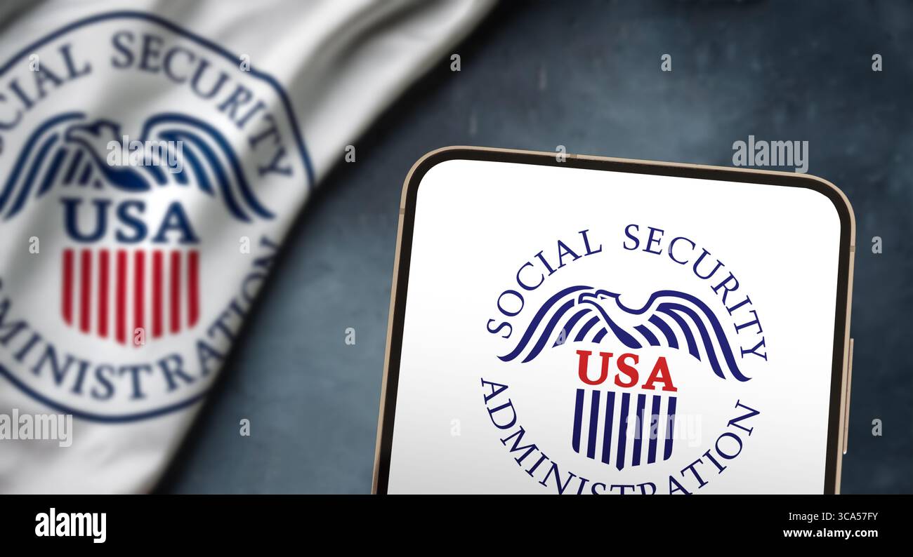 Sozialversicherungsverwaltung SSA - Unterstützungssystem für Rentner und behinderte Bürger Stockfoto Sozialversicherungsverwaltung SSA - Unterstützungssystem für Rentner und behinderte Bürger Stockfoto