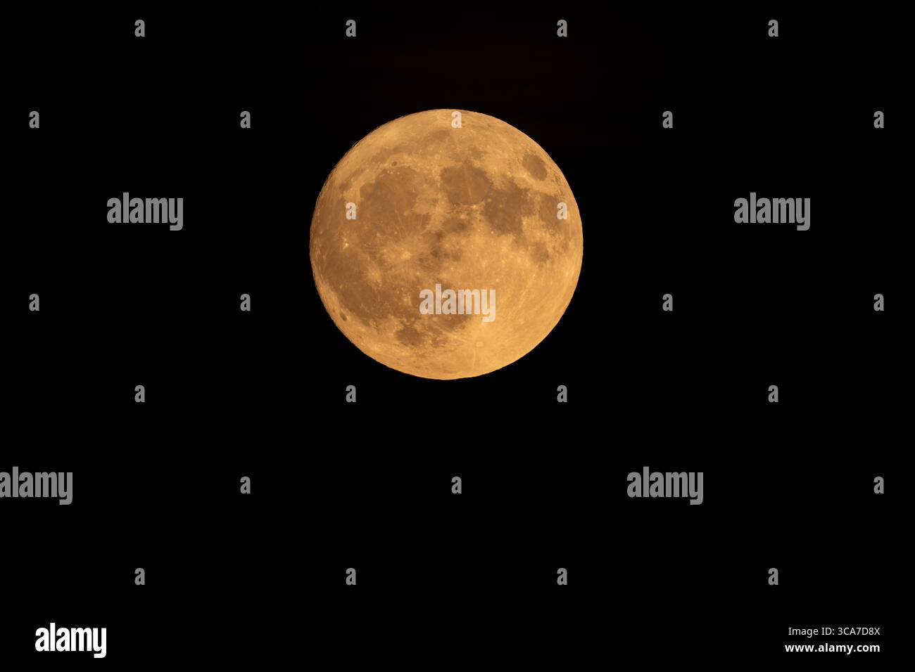 Der Buck Moon, der Vollmond vom Juli 2025, erschien in der Nacht vom 10. Juli, leuchtete hell am Himmel und markierte ein himmlisches Highlight der Midsumme Stockfoto