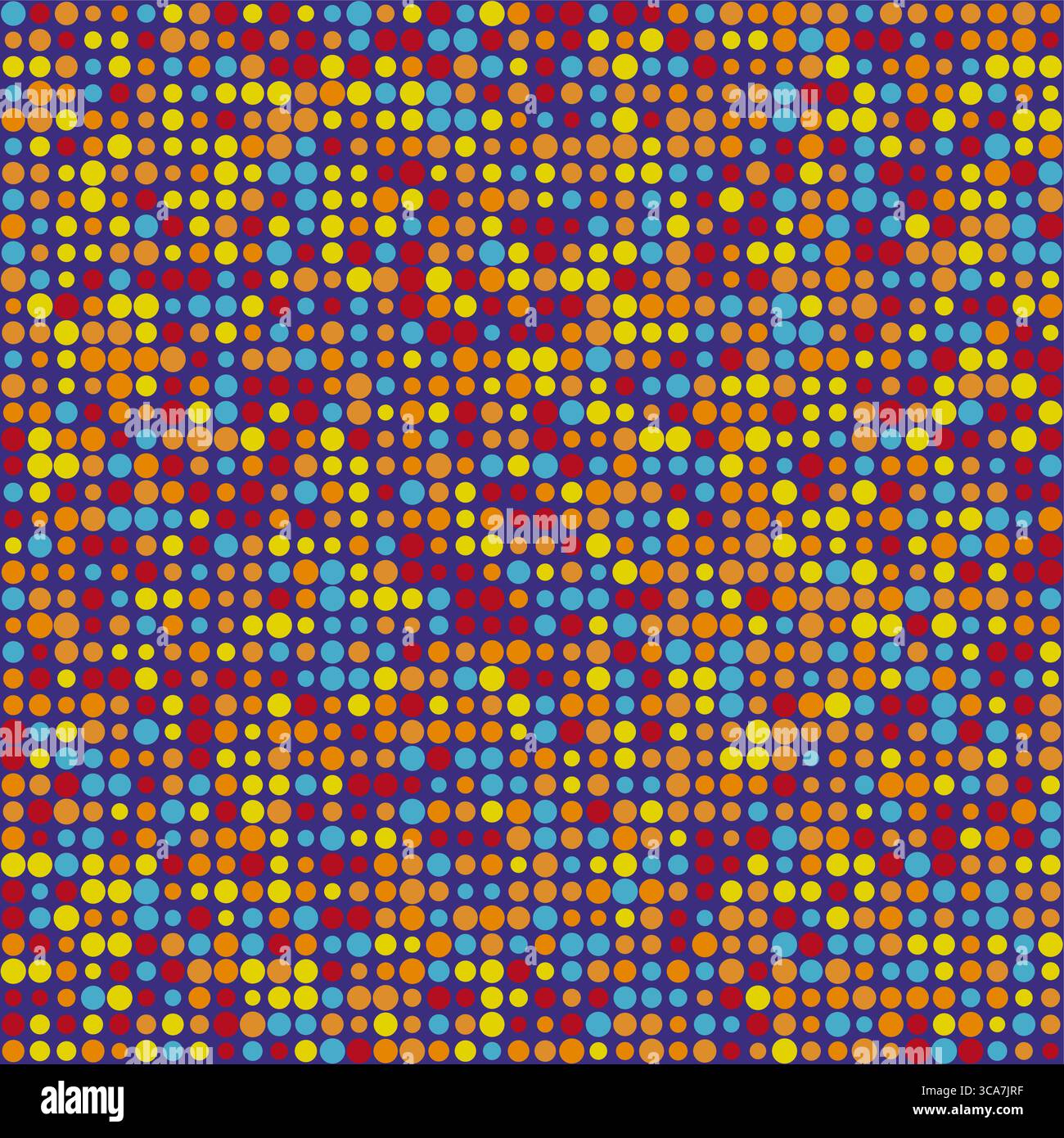 Musterdesign. Kreise in mehreren Farben. Stummgeschaltete Töne mit kontrastierenden Akzenten auf dunklem Hintergrund. Fesselnde Vektorillustration. Stock Vektor