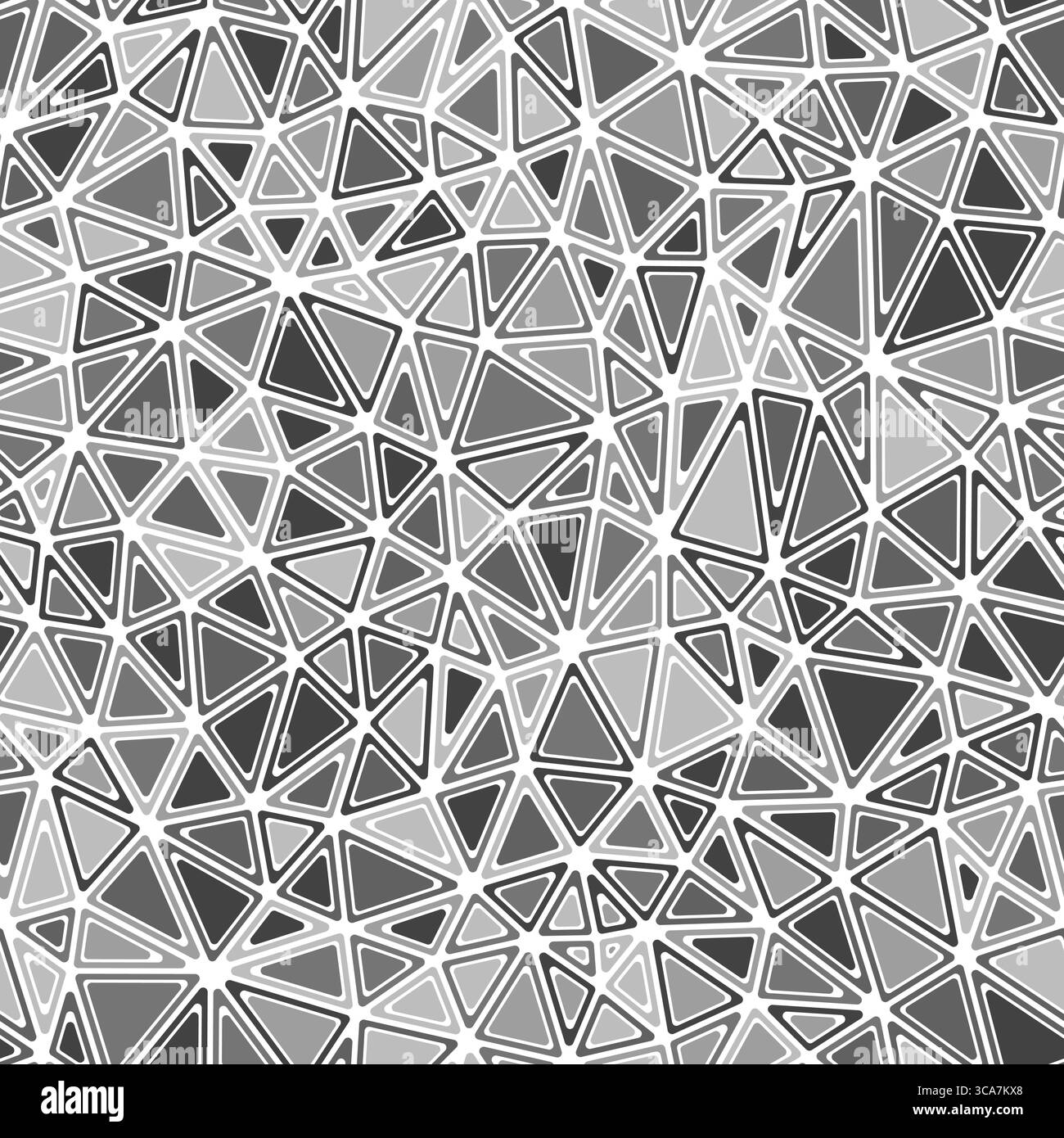 Geometrischer Hintergrund. Abgerundete Vollformen in Rahmen. Kompakte Dreiecke. Einfarbiger Stil. Wiederholbares Muster. Tolle Vektorsteine. Stock Vektor