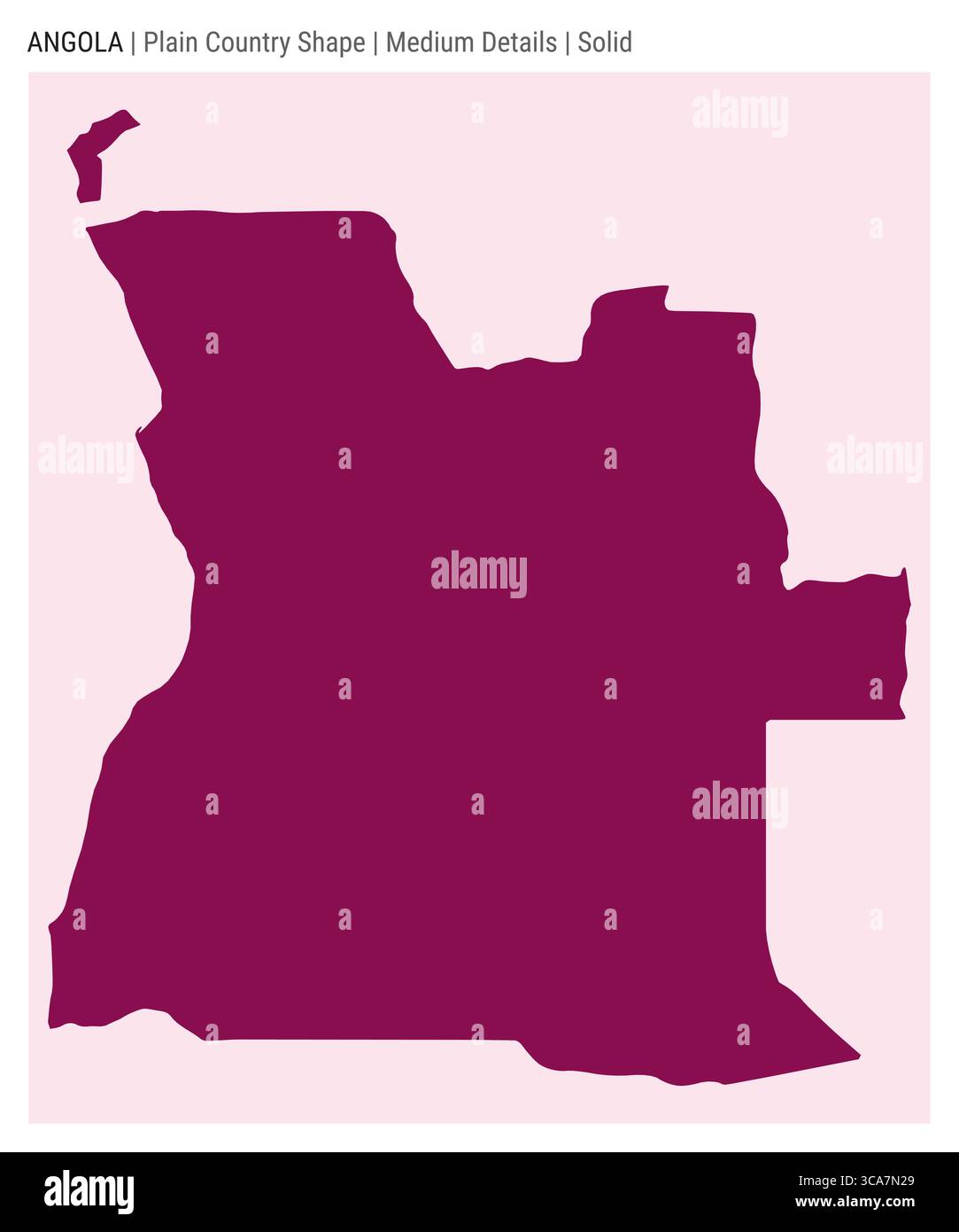 Angola einfache Landkarte. Mittlere Details. Solide Ausführung. Gestalt Angolas. Vektorabbildung. Stock Vektor