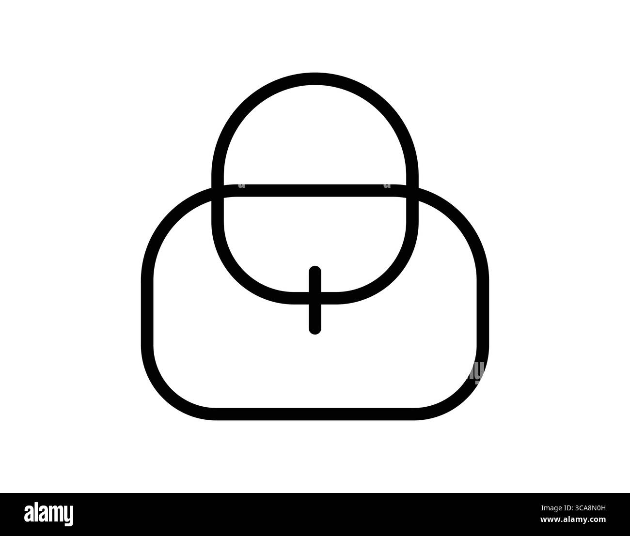 Minimalistisches Schwarz-weiß-Handtaschen-Design für moderne modische Ästhetik Stock Vektor