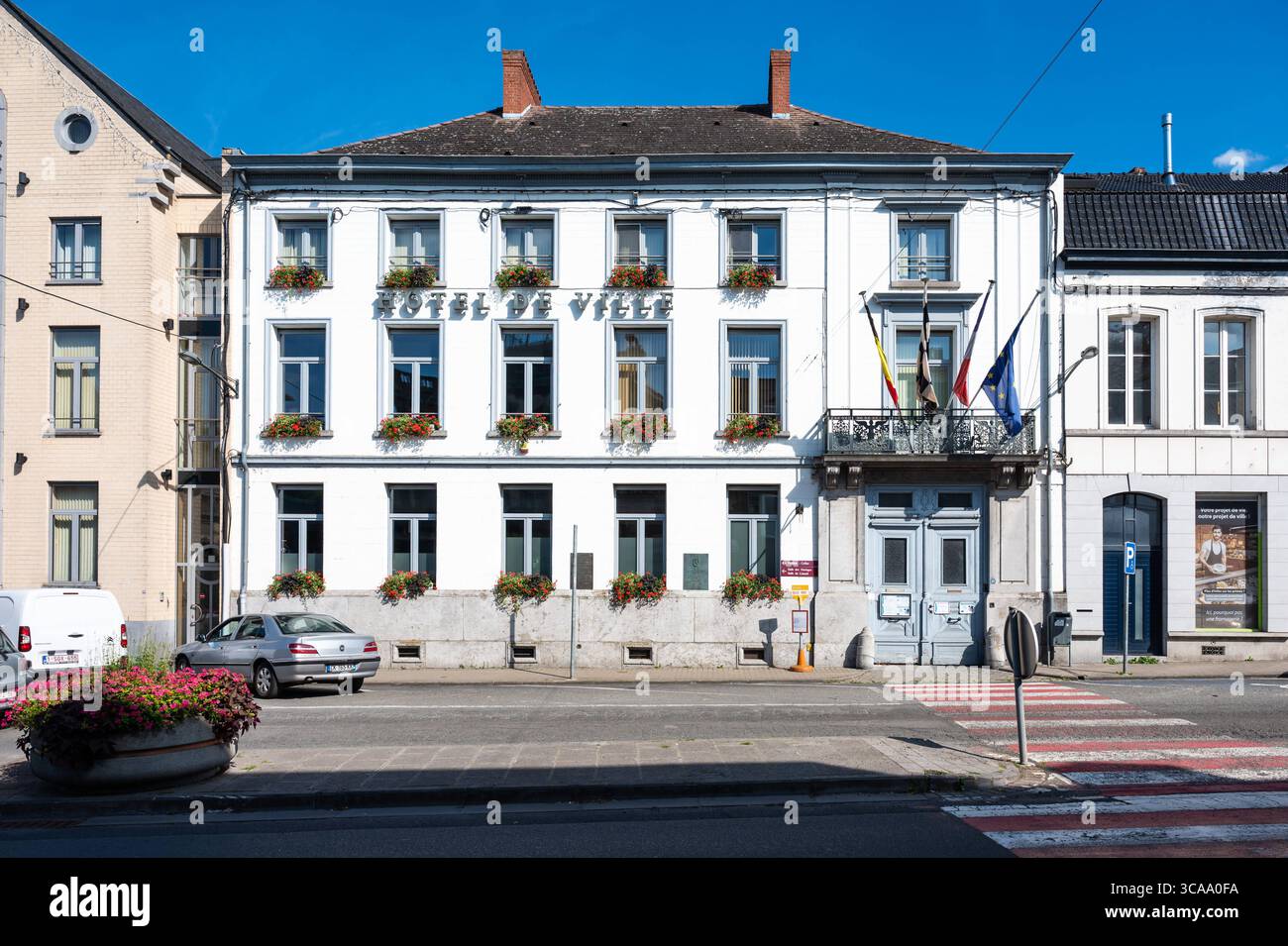 Rathaus des Dorfes PÃ ruwelz, Hennegau, Belgien 12. Juli 2025 Stockfoto