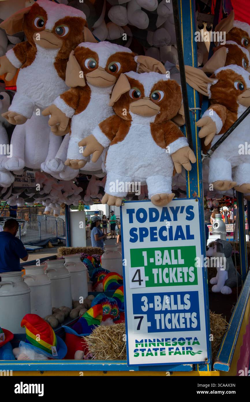 Falcon Heights, Minnesota State Fair. Melden Sie sich für Fairgame an, um ein Sonderangebot für Tickets für einen Tag zu bewerben. Stockfoto