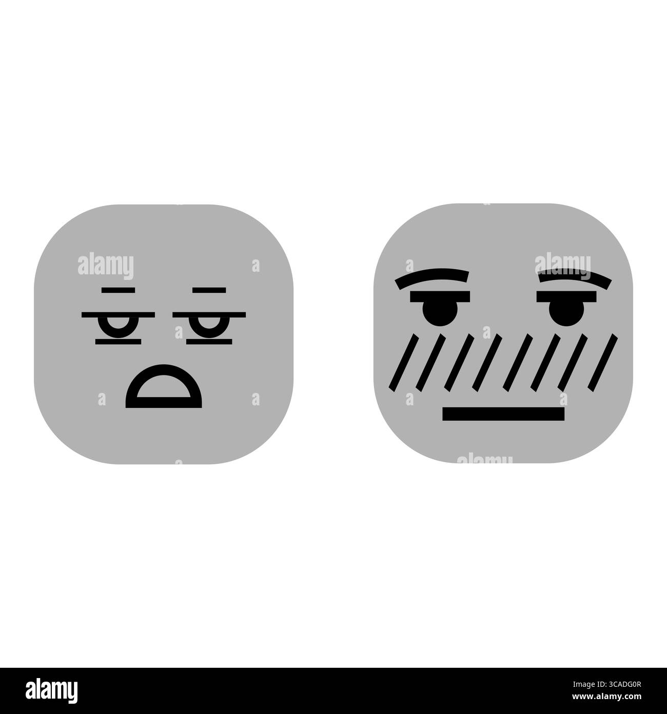 Gelangweiltes Emoji-Symbol. Scheues, rötendes Gesicht. Symbol für emotionale Zustände Vektor. Feeling Illustration Set. Stock Vektor