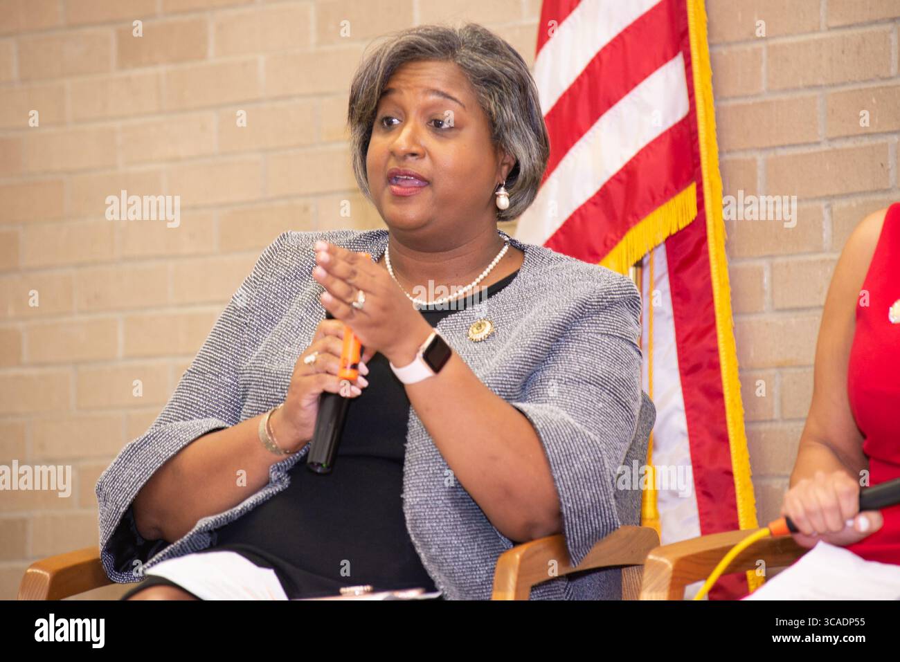 4. September 2019, Dallas, Texas: Rep. Rhetta Andrews Bowers (D), Repräsentantenhaus des Bundesstaates Texas, Rowlett, TX, gab ihre Kampagne bekannt, um Colin Allred (D), TX-32 zu ersetzen, die als Nachfolger des US-Senators Ted Cruz (R), Texas kandidiert... Bowers vertritt seit 2018 den TXC House District 113 im Norden und Osten des Dallas County. Sheâ wird voraussichtlich Anfang Juni ihre Kandidatur offiziell bekanntgeben. Teile ihres House District befinden sich im TX Congressional District 32...Fotos stammen vom Women's Leadership Forum des Demokratischen Nationalkomitees, Dallas, Texas, September 2019. (Kreditbild: © AVI Adelman/Z Stockfoto