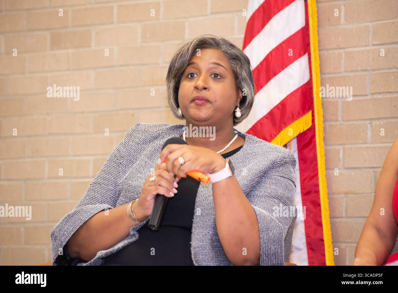 4. September 2019, Dallas, Texas: Rep. Rhetta Andrews Bowers (D), Repräsentantenhaus des Bundesstaates Texas, Rowlett, TX, gab ihre Kampagne bekannt, um Colin Allred (D), TX-32 zu ersetzen, die als Nachfolger des US-Senators Ted Cruz (R), Texas kandidiert... Bowers vertritt seit 2018 den TXC House District 113 im Norden und Osten des Dallas County. Sheâ wird voraussichtlich Anfang Juni ihre Kandidatur offiziell bekanntgeben. Teile ihres House District befinden sich im TX Congressional District 32...Fotos stammen vom Women's Leadership Forum des Demokratischen Nationalkomitees, Dallas, Texas, September 2019. (Kreditbild: © AVI Adelman/Z Stockfoto