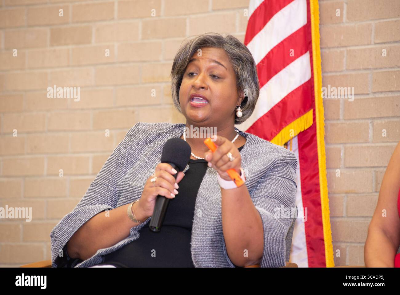 4. September 2019, Dallas, Texas: Rep. Rhetta Andrews Bowers (D), Repräsentantenhaus des Bundesstaates Texas, Rowlett, TX, gab ihre Kampagne bekannt, um Colin Allred (D), TX-32 zu ersetzen, die als Nachfolger des US-Senators Ted Cruz (R), Texas kandidiert... Bowers vertritt seit 2018 den TXC House District 113 im Norden und Osten des Dallas County. Sheâ wird voraussichtlich Anfang Juni ihre Kandidatur offiziell bekanntgeben. Teile ihres House District befinden sich im TX Congressional District 32...Fotos stammen vom Women's Leadership Forum des Demokratischen Nationalkomitees, Dallas, Texas, September 2019. (Kreditbild: © AVI Adelman/Z Stockfoto