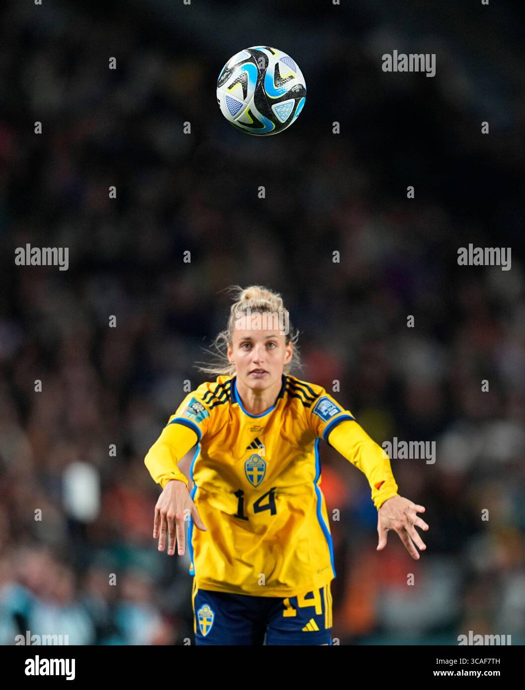 11. August 2023: Nathalie Bjorn (Schweden) kontrolliert den Ball während eines Spiels , AT , . Kim Price/CSM (Kreditbild: © Kim Price/CSM via ZUMA Press Wire) Stockfoto