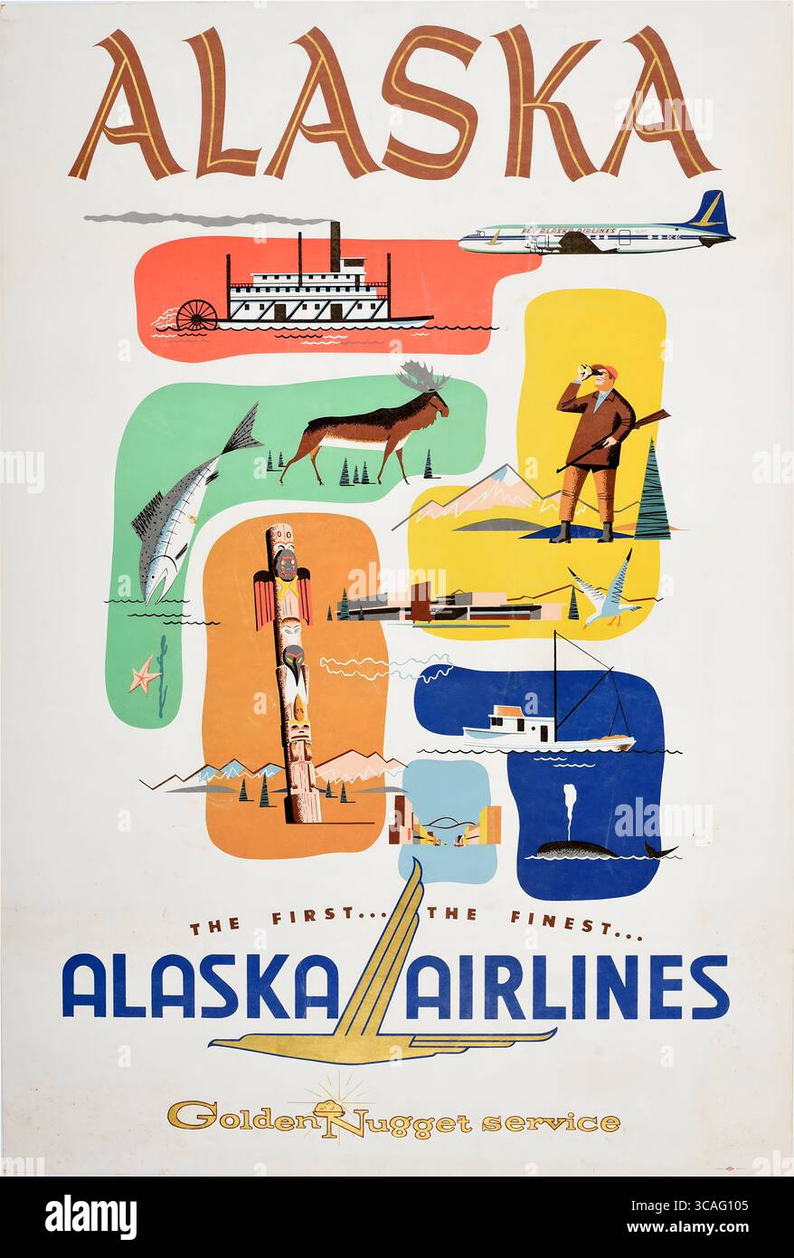 Ein wunderschönes Reiseposter für Alaska Stockfoto