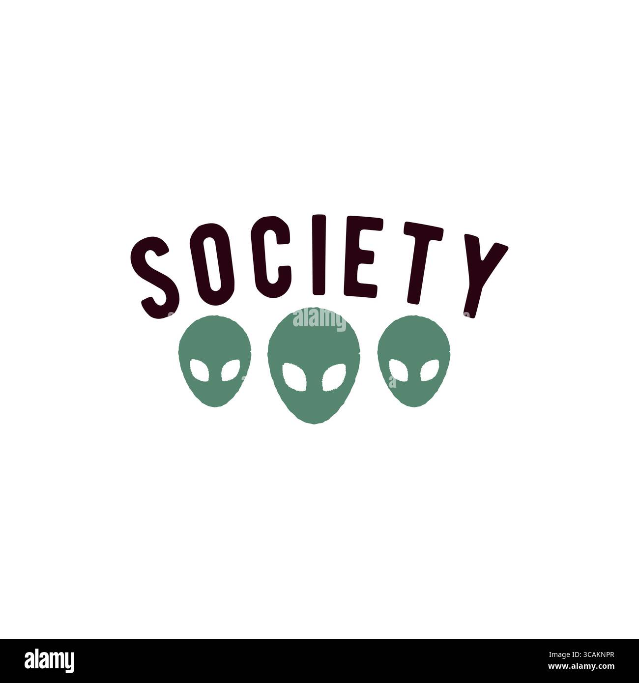Alien Society Logo Stock Vektor