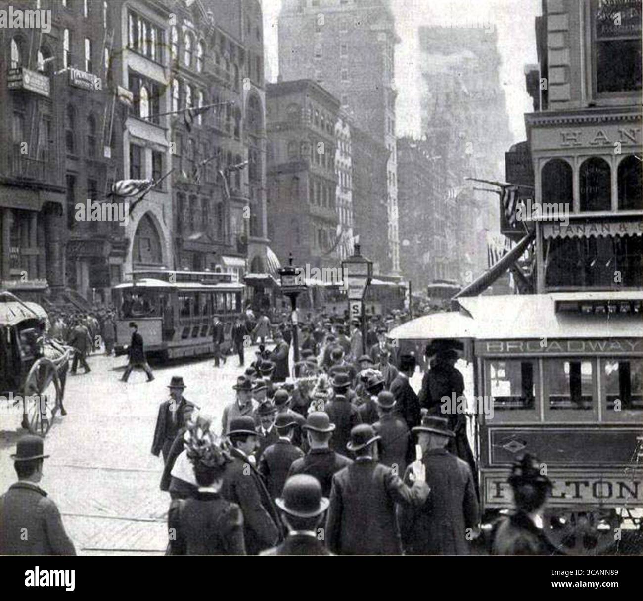 Lower Broadway, New York 1899 Stockfoto