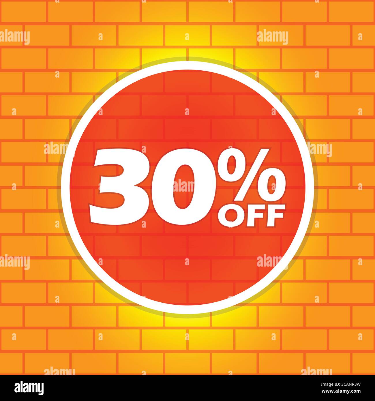 30 % Rabatt auf Verkaufsaktion mit orangefarbenem Hintergrund Stock Vektor