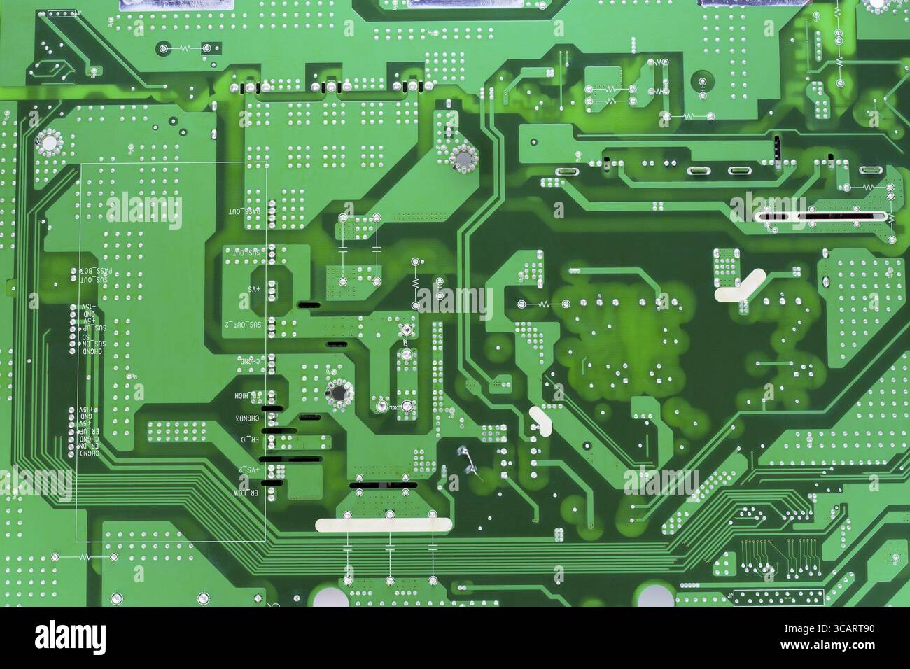 Leiterplatten grüne Leiterplatte Hintergrund. Massenproduktion Stockfoto