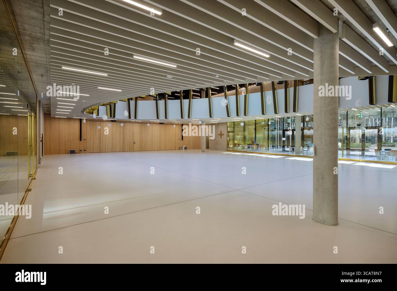 Eingangsbereich im Neubau der Maria-Ward-Schulen, Nürnberg, Franken, Bayern, Deutschland, Europa Stockfoto