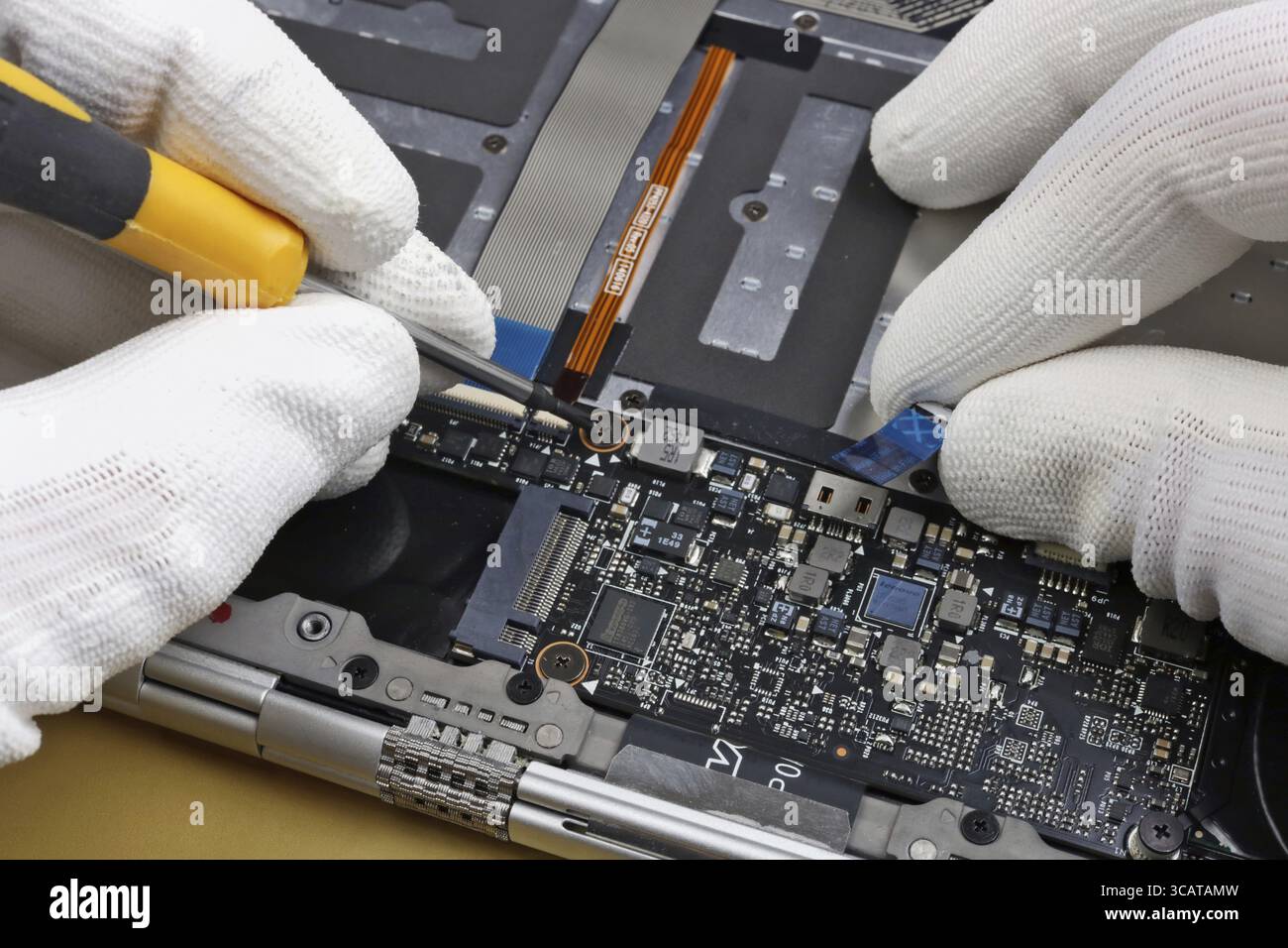VILNIUS, LITAUEN – 26. JANUAR 2019: Reparatur von Notebook-Computern Lenovo im professionellen litauischen Servicezentrum Stockfoto