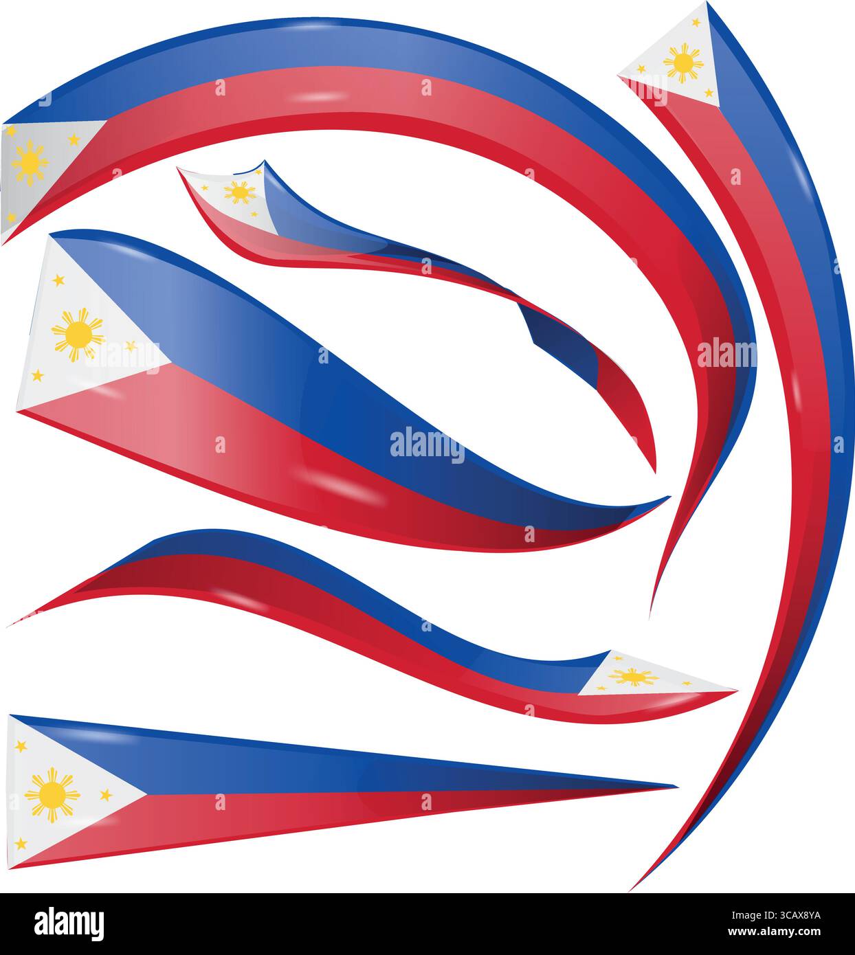 Flagge der philippinen. Flag gesetzt. Vektorabbildung Stock Vektor