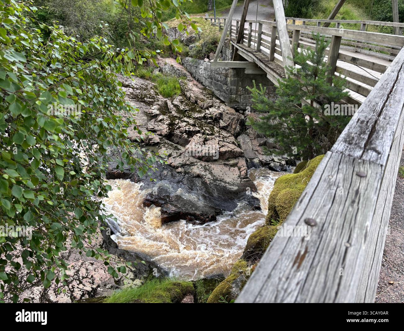 Nautelankoski Stromschnellen in Turku, Finnland. Stockfoto