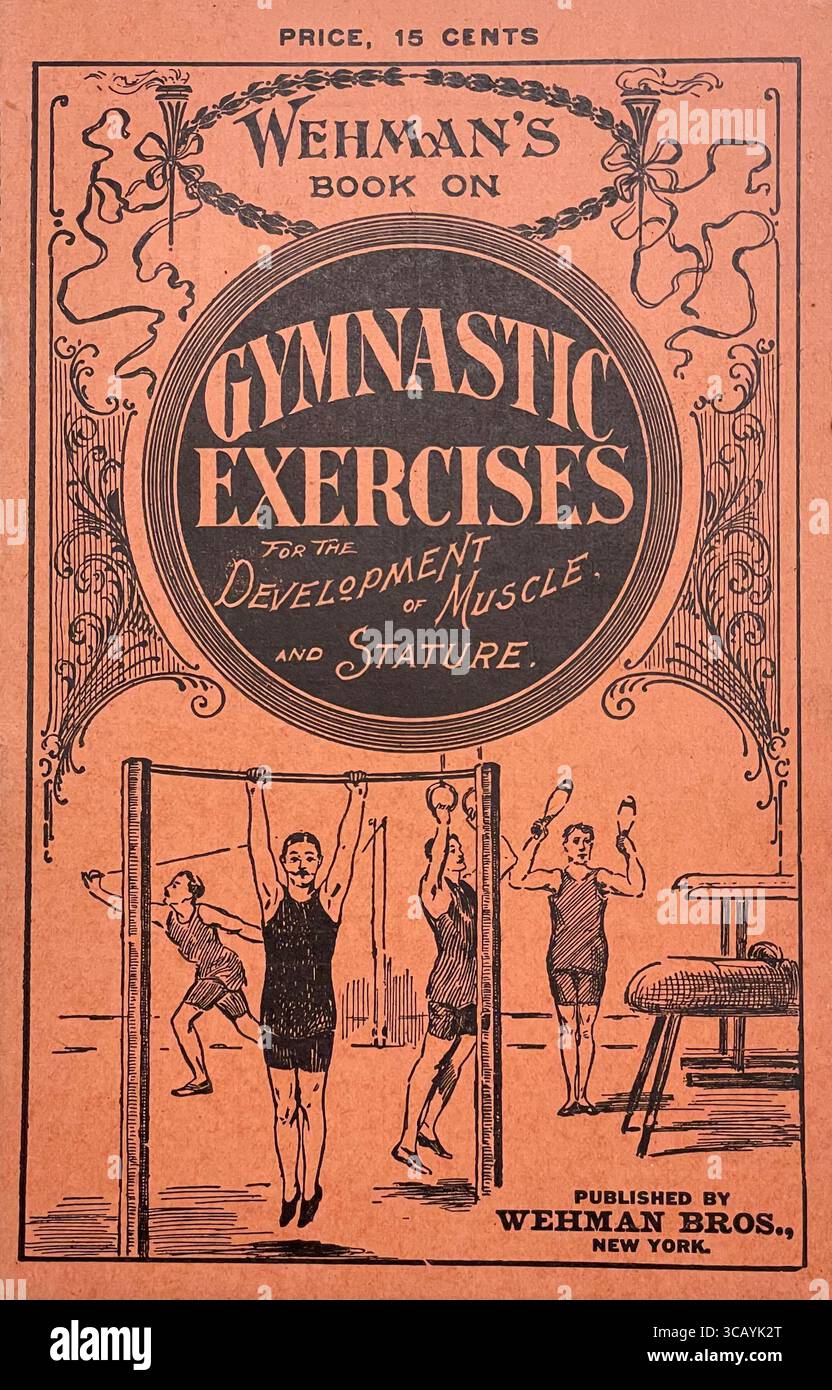 1920 Wehman’s Gymnastic Excercise Strongman Buchcover Stockfoto