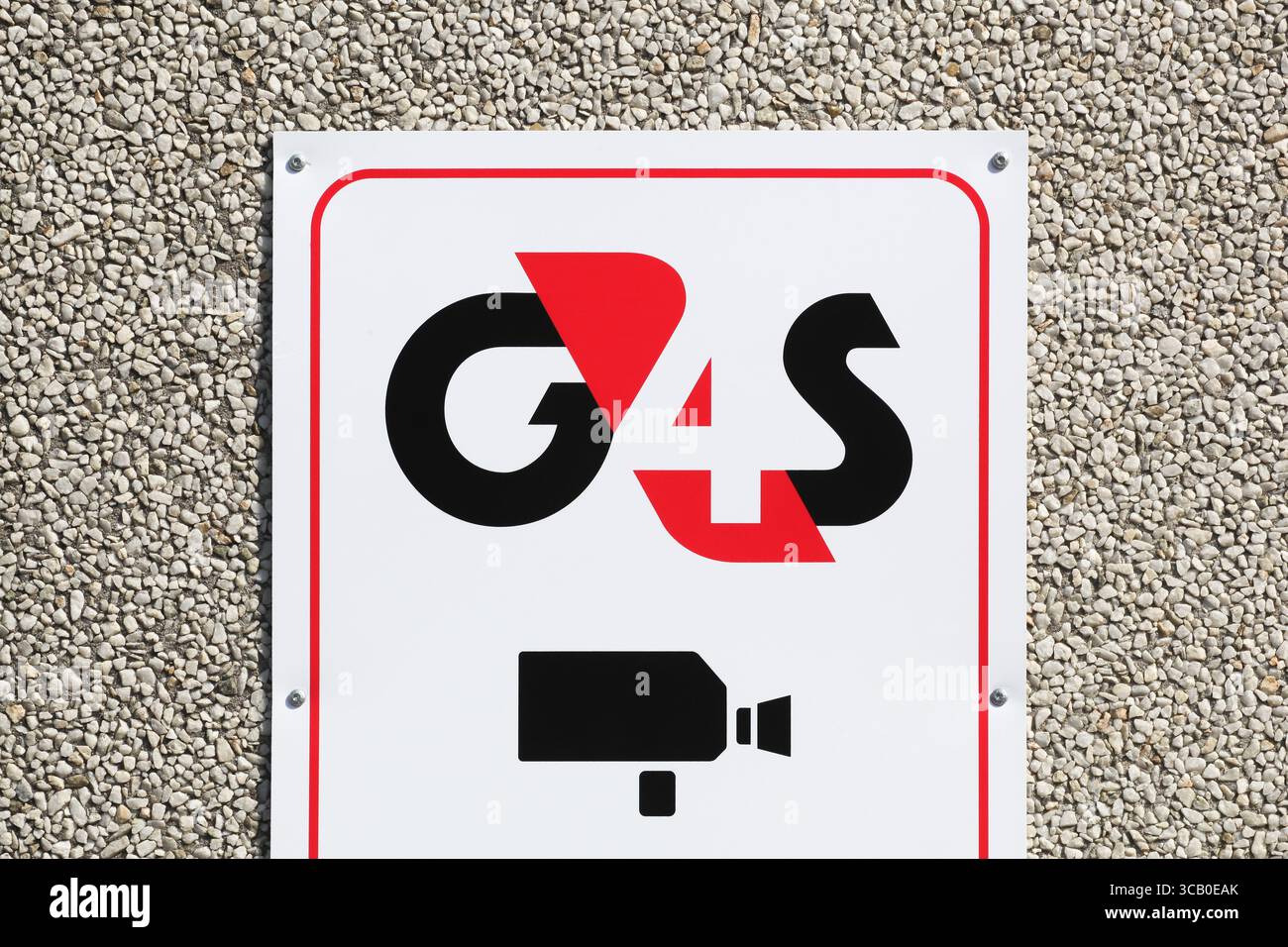 G4S ist ein britisches multinationales Sicherheitsdienstleistungsunternehmen mit Hauptsitz im Zentrum von London und das weltweit größte Sicherheitsunternehmen Stockfoto