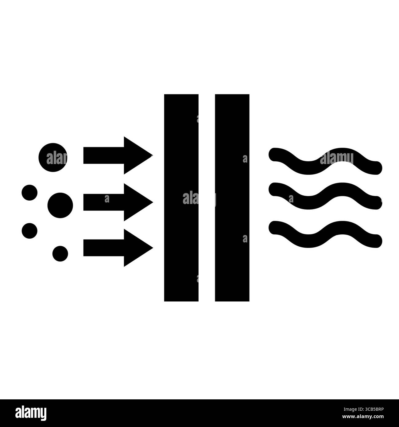 Symbol für Micro-Clean-Air-Filterung. Reinigungszeichen. Symbol Partikelfilter. Luftfilter-Logo. Flacher STYLE. Stockfoto