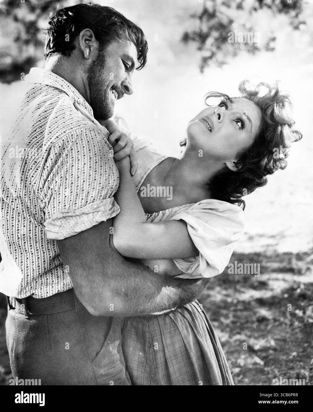 2. Januar 2023, USA: Richard Egan, Susan Hayward, am Set des Films, ''untamed'', 20th Century-Fox, 1955 (Bild: © JT Vintage Via ZUMA Press Wire) Stockfoto