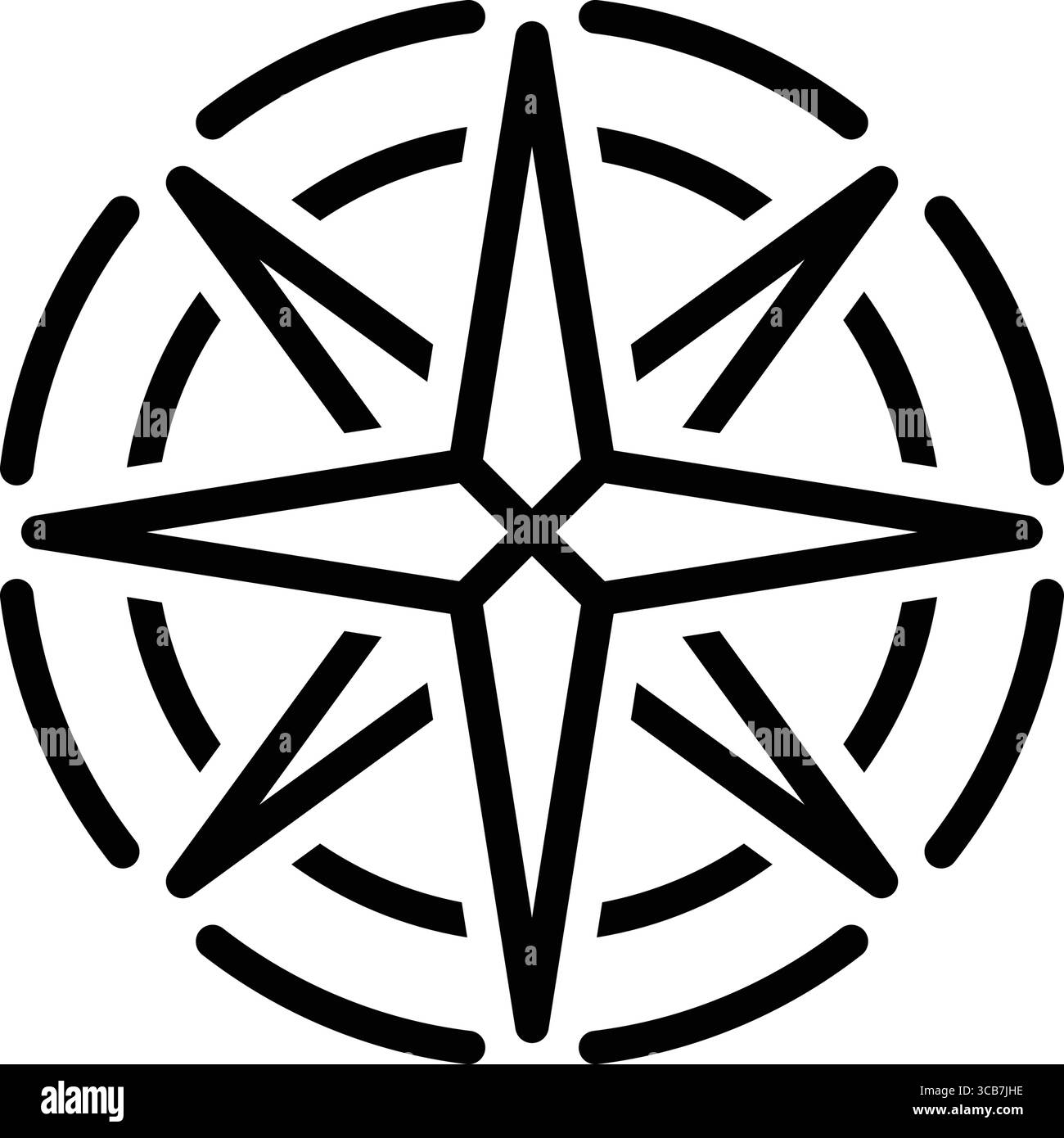 Symbol für Windrose, Wind Stock Vektor