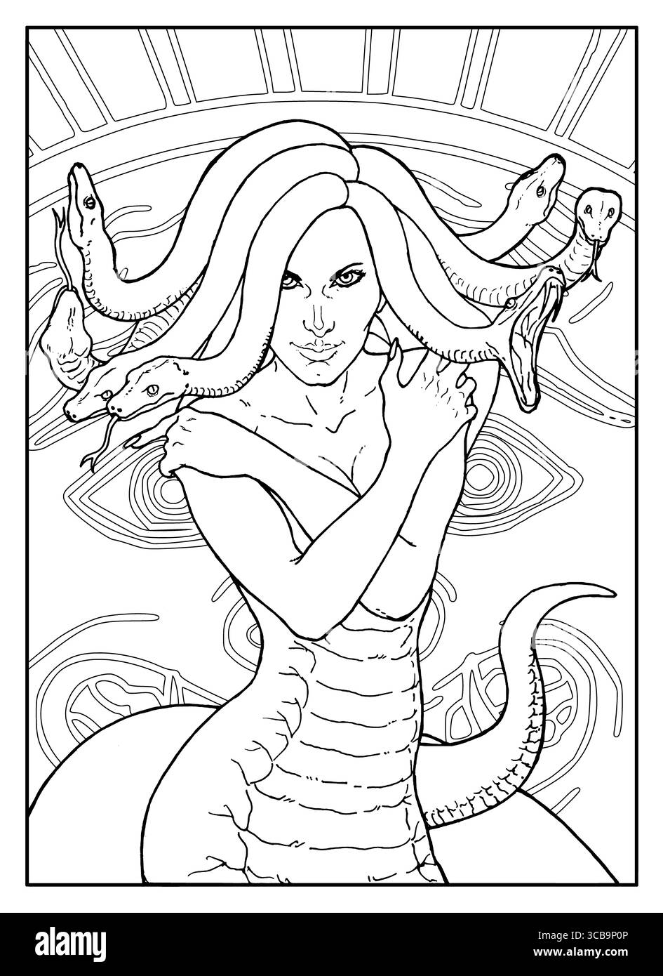 Medusa die Gorgon Malseite Stockfoto