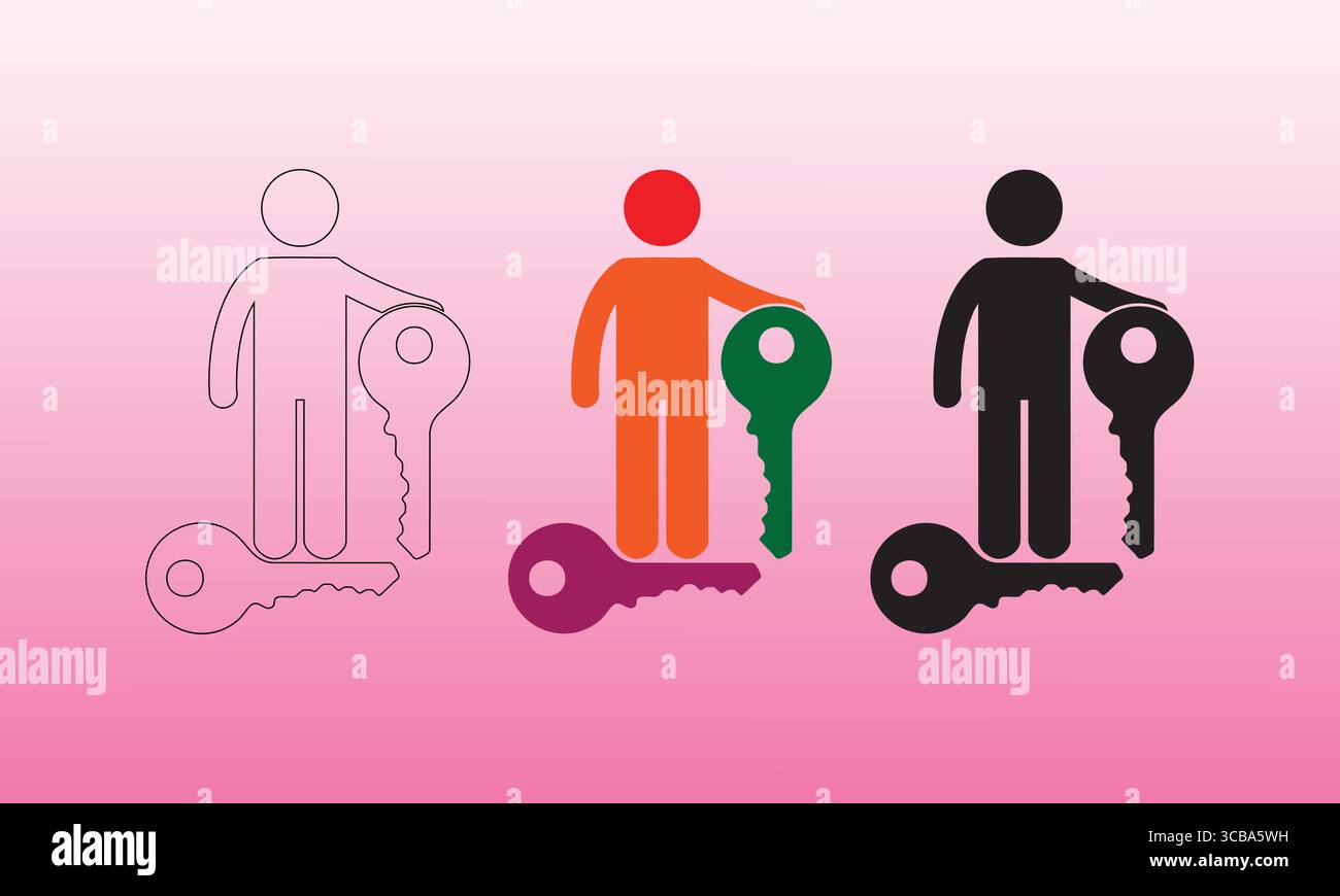 Dekorative Kerzensymbole, Umrisse, bunt und schwarz Stock Vektor