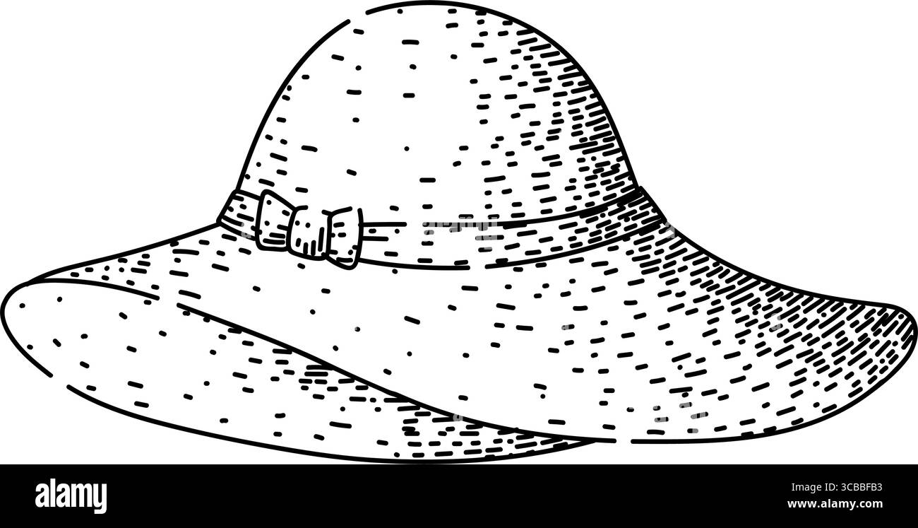 Stil Derby Hut Skizze Hand gezeichneter Vektor Stock Vektor