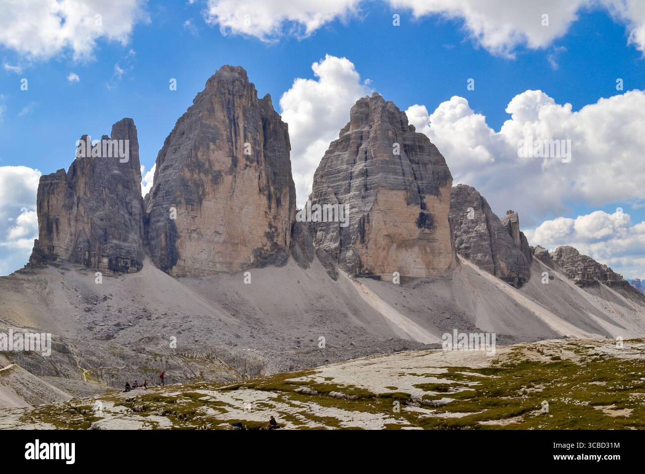 Tre Cime di Lavaredo, Dolomiten, Alpen, Italien Stockfoto