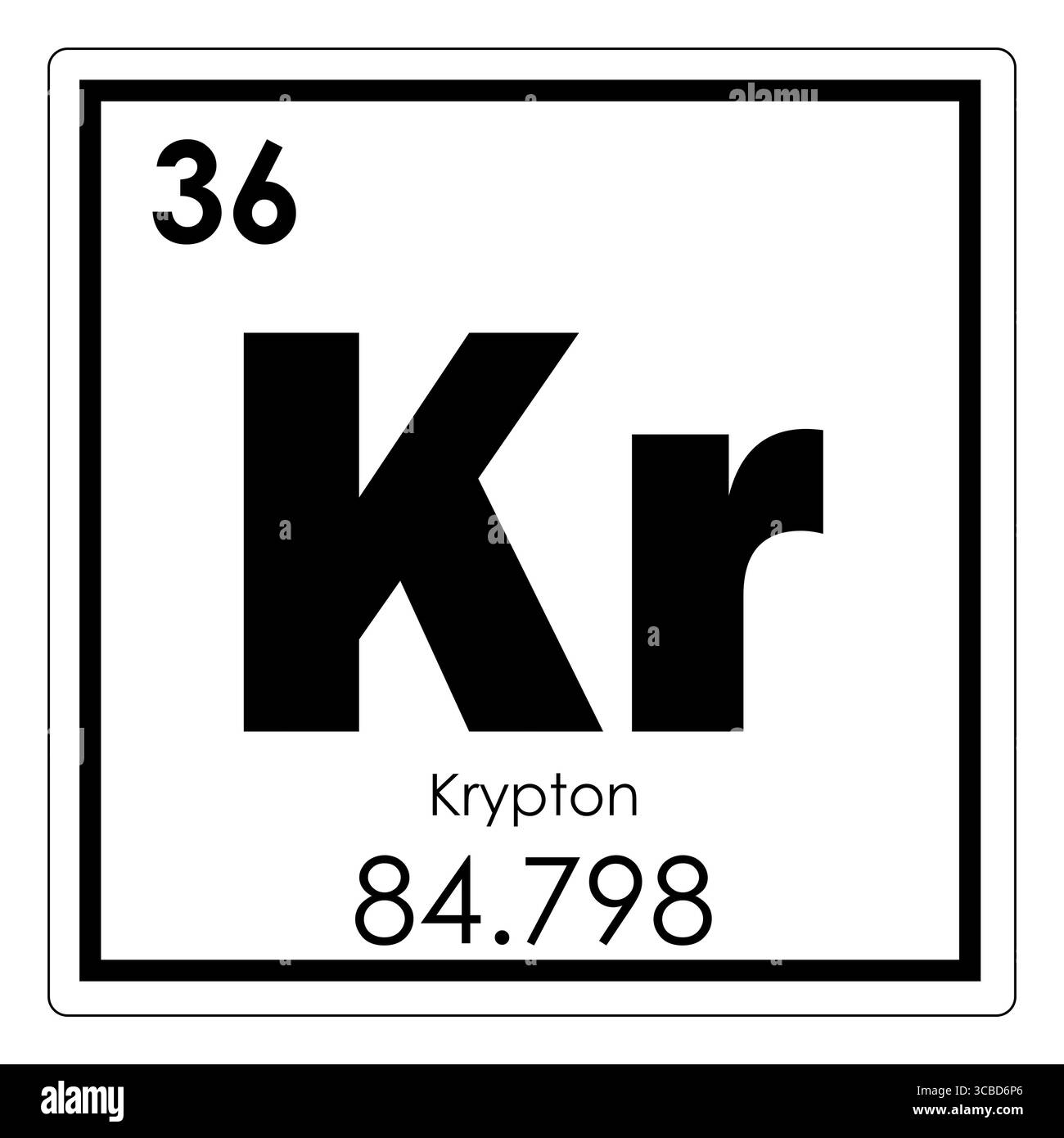 Krypton chemische Element Periodensystem Wissenschaft Symbol Stockfoto