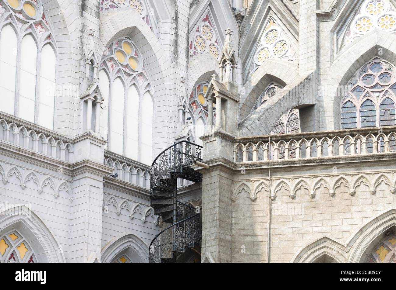 St. Philomena katholische Kirche von Mysore, Indien, St. Joseph Kathedrale, Bundesstaat Karnataka, neogotische Architektur Stockfoto