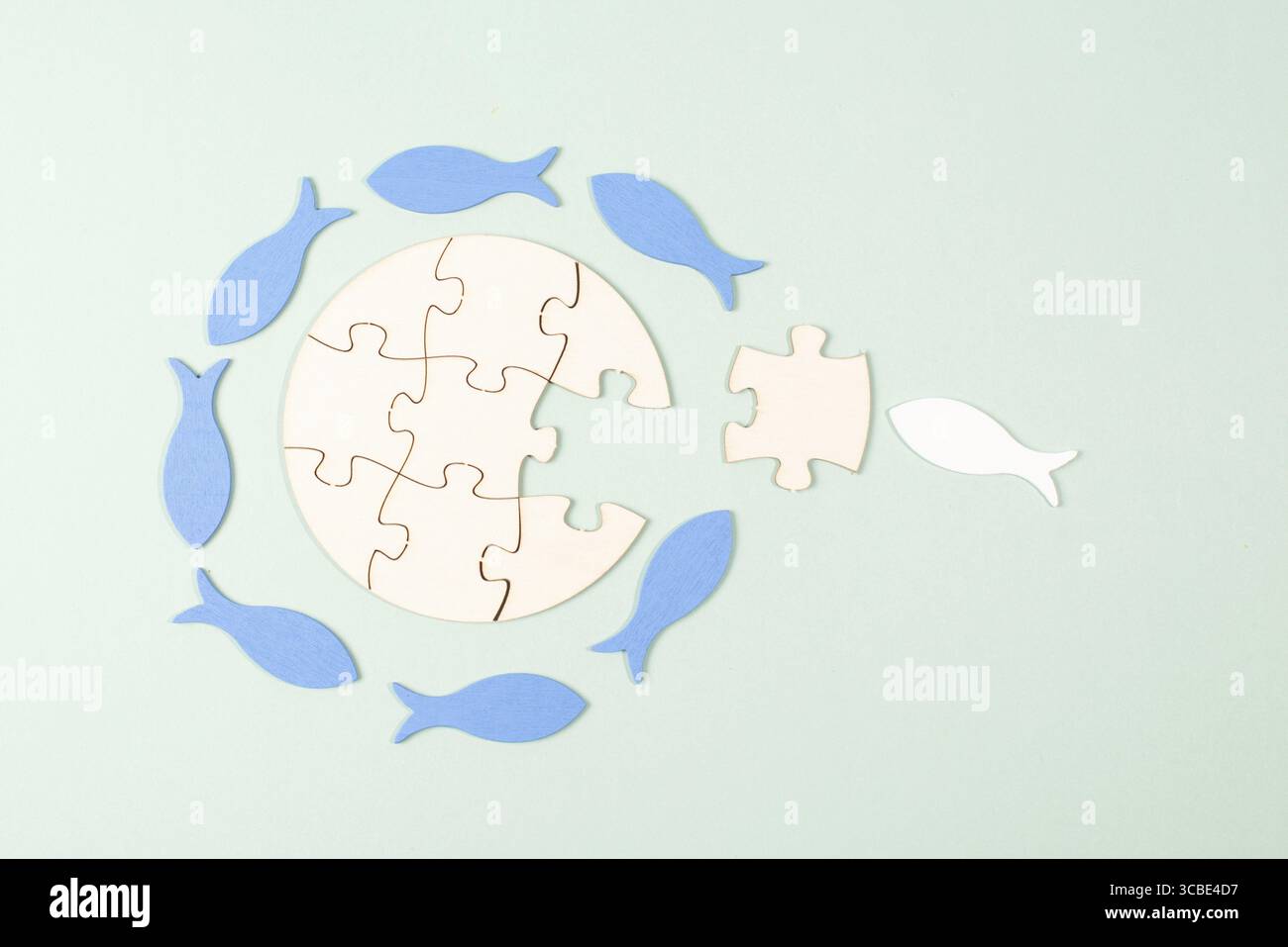 Teamwork Konzept, Ziel, Plan und Strategie für Erfolg, Teamkommunikation und Zusammenarbeit, Zusammenfügen der Puzzleteile Stockfoto