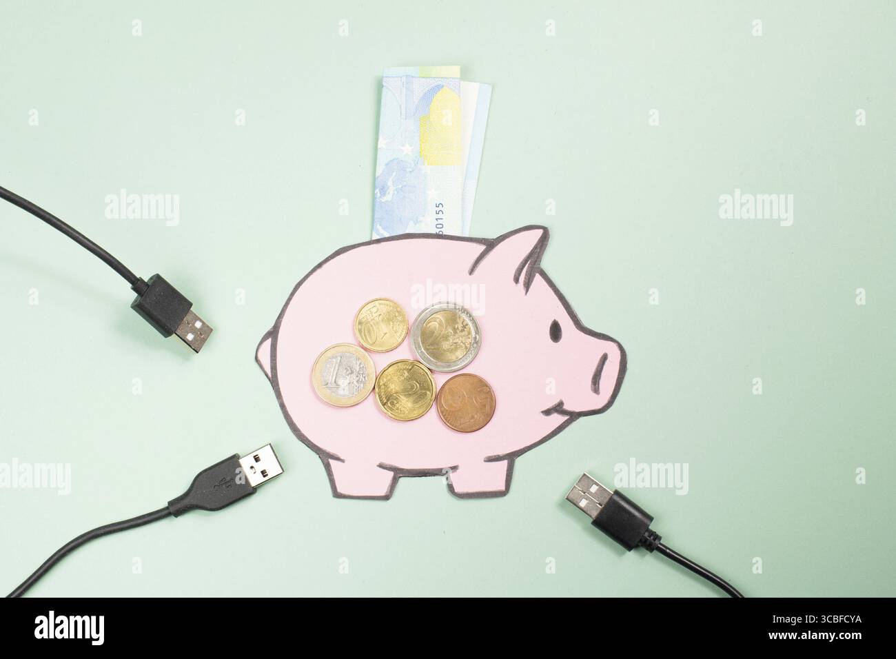 Teure Elektrizität, steigende Preise, Inflation, hohe Lebenshaltungskosten, Wirtschafts- und Finanzkrise, Energierechnung, Engpässe bei der Stromerzeugung Stockfoto