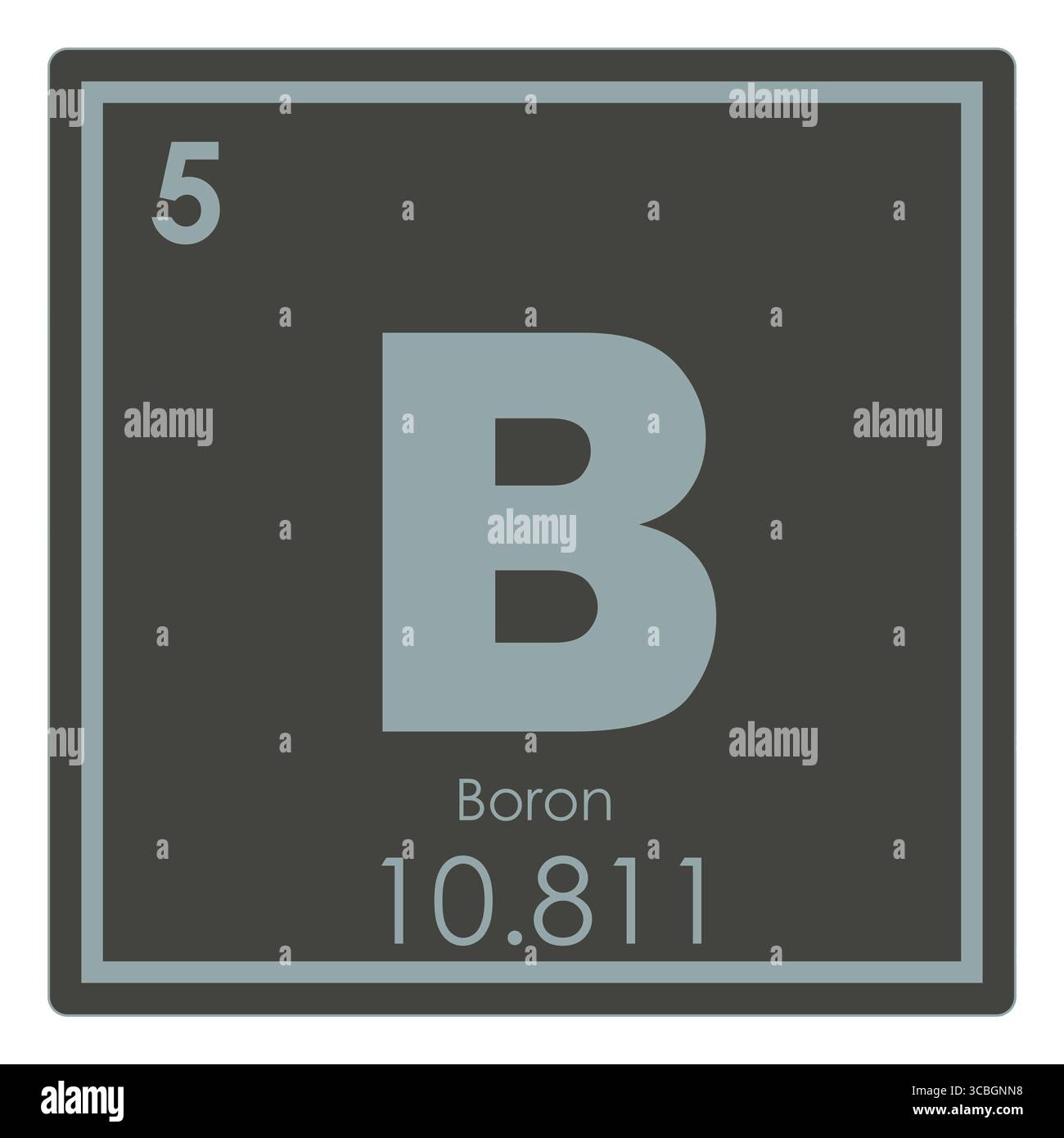 Bor chemische Element Periodensystem Wissenschaft Symbol Stockfoto