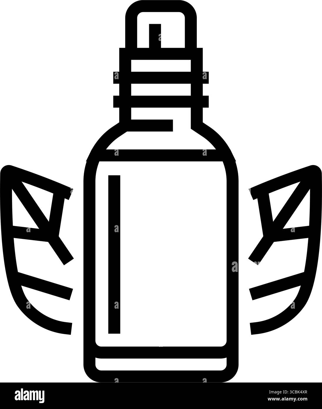 Ätherische Öle Flasche Blätter Linie Symbol Vektor Illustration Stock Vektor