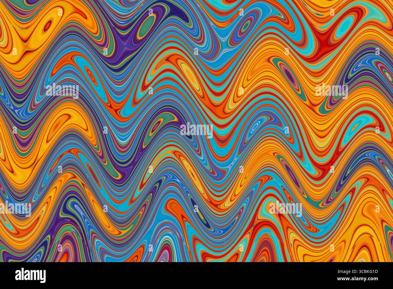 Abstrakter Regenbogenhintergrund, psychedelisches Muster mit schönen glatten Linien Stockfoto