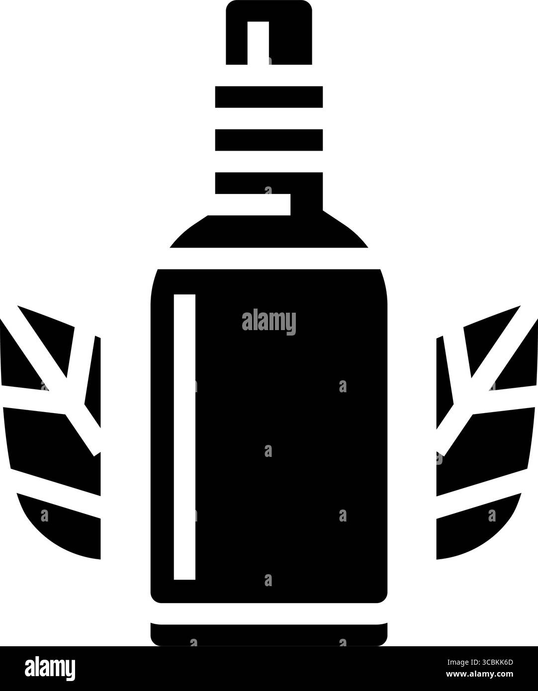 Ätherische Öle Flasche Blätter Glyphe Symbol Vektor Illustration Stock Vektor