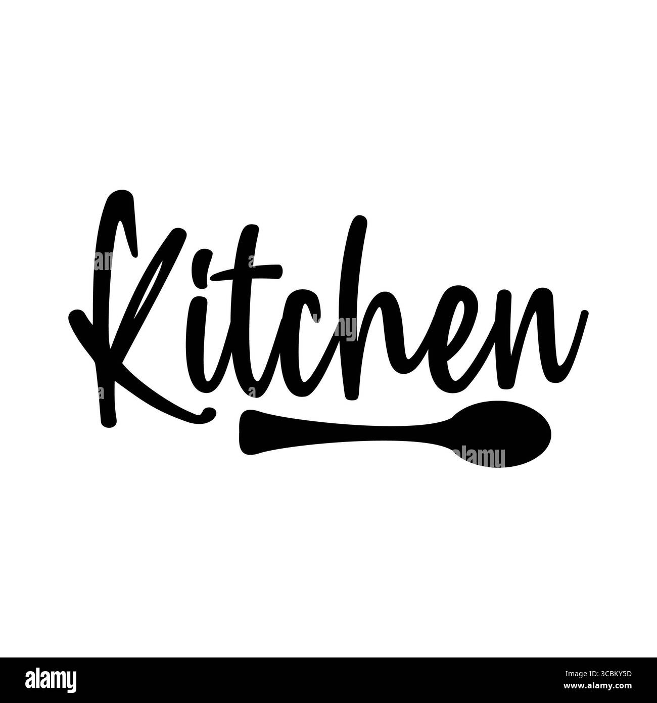 Küche Typografie Design auf einfachem weißen transparenten isolierten Hintergrund für Karte, Hemd, Hoodie, Sweatshirt, Kleidung, Tag, Becher, Symbol, Poster oder Abzeichen Stockfoto