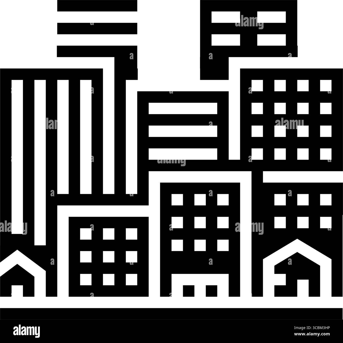 Städtischer Wohnkomplex Urbanisierung Glyphe Icon Vektor Illustration Stock Vektor Städtischer Wohnkomplex Urbanisierung Glyphe Icon Vektor Illustration Stock Vektor