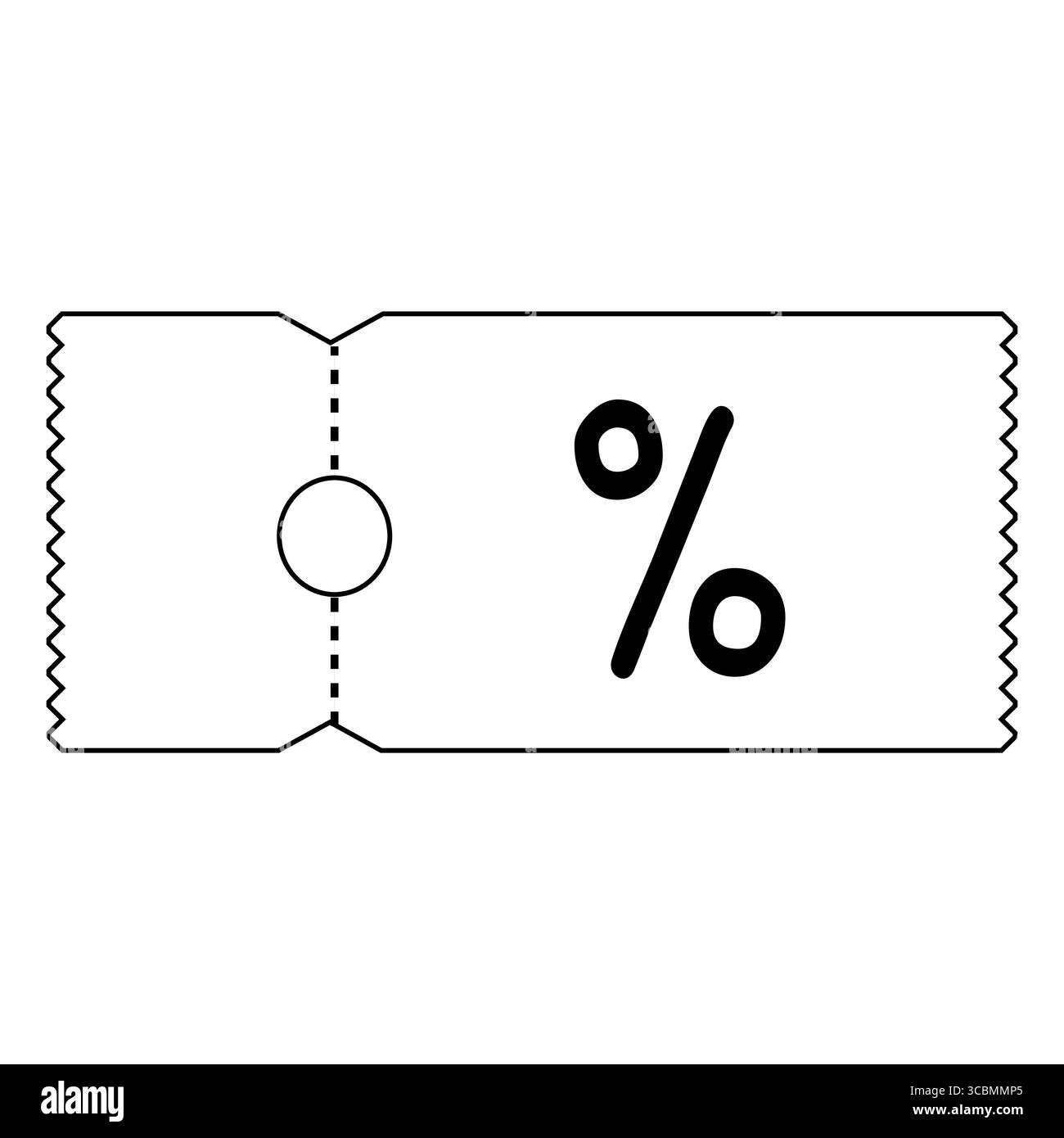 Schwarz-weiß Coupon und Rabatt Ticket Outline Vektor, Stock Vektor