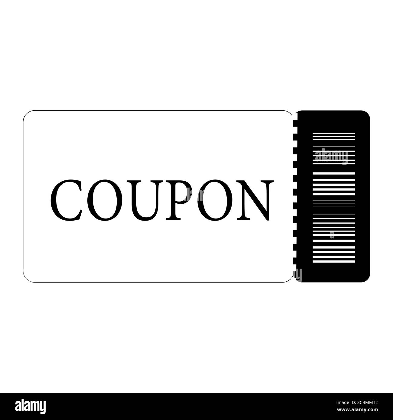 Schwarz-weiß Coupon und Rabatt Ticket Outline Vektor, Stock Vektor