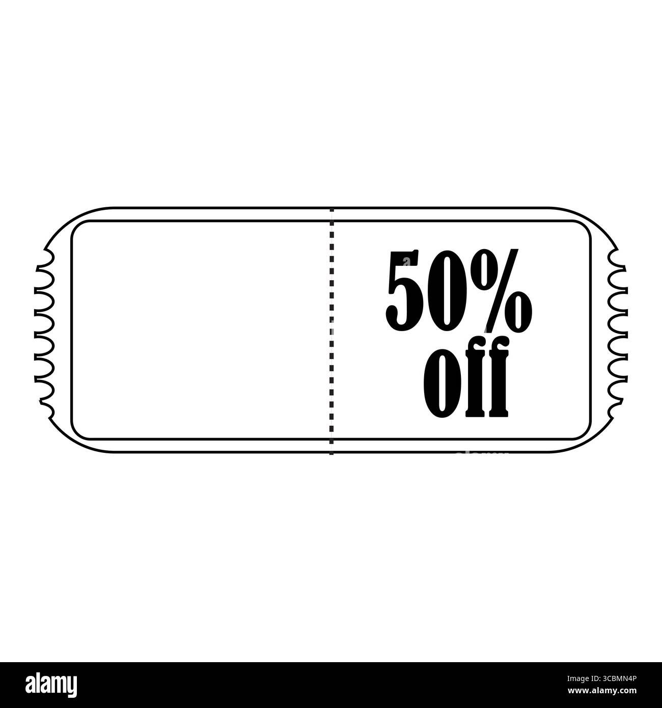 Schwarz-weiß Coupon und Rabatt Ticket Outline Vektor, Stock Vektor