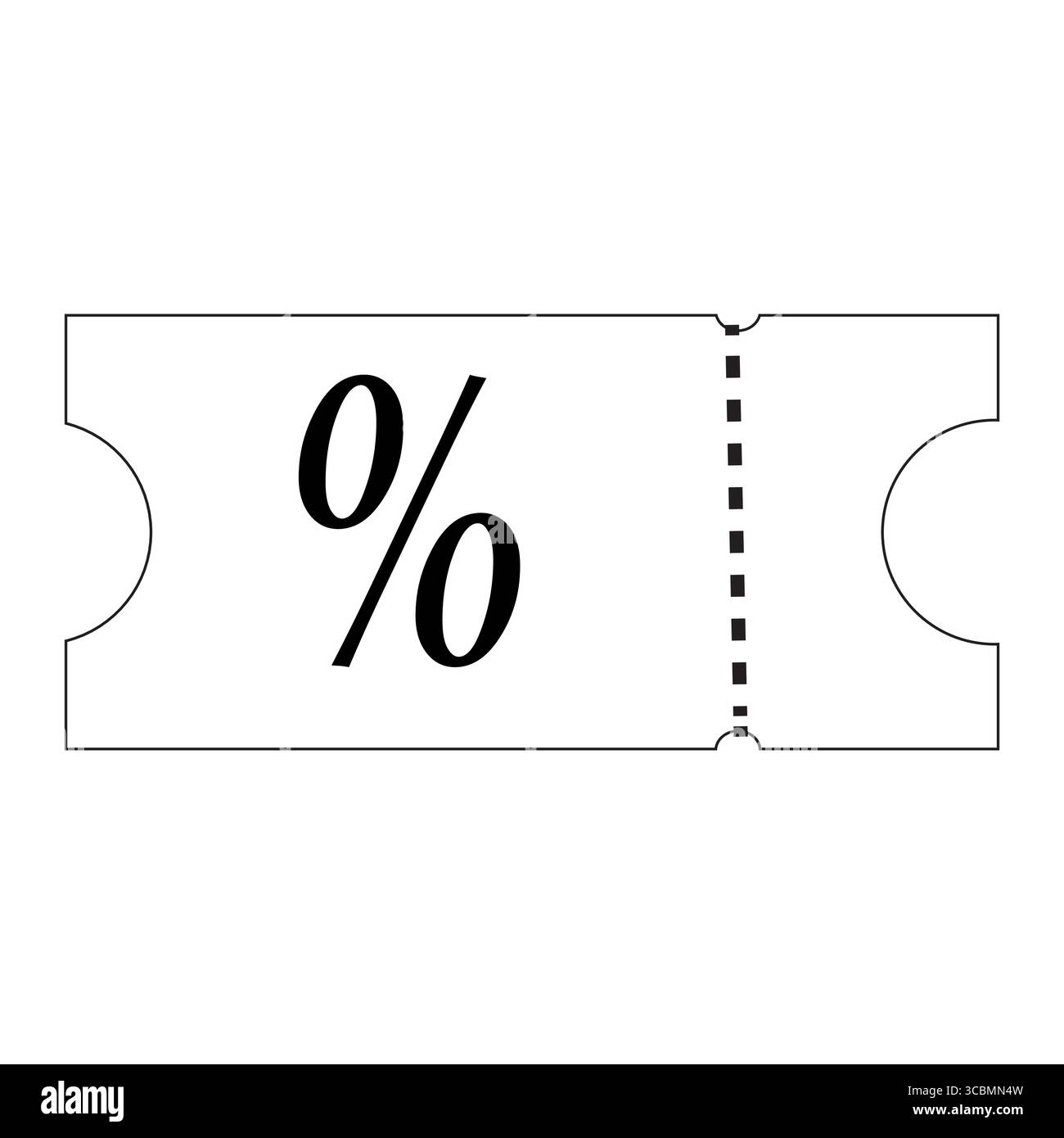 Schwarz-weiß Coupon und Rabatt Ticket Outline Vektor, Stock Vektor