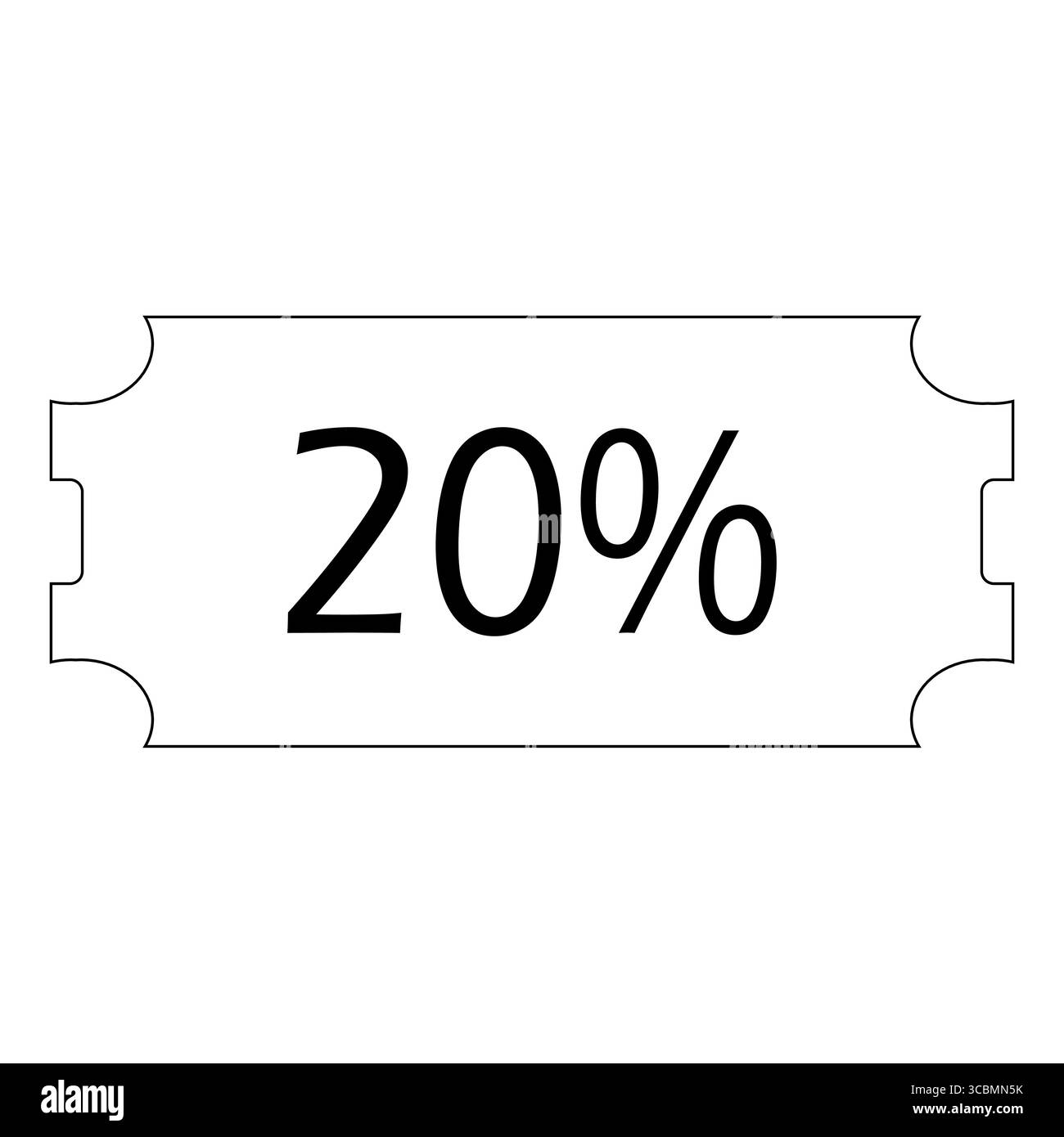 Schwarz-weiß Coupon und Rabatt Ticket Outline Vektor, Stock Vektor