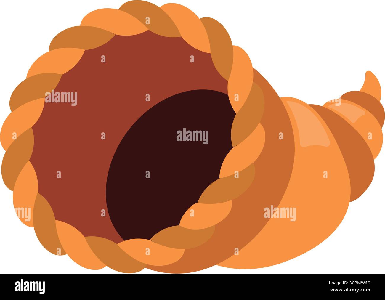 Korb aus gewebtem Korb aus Cornukopia. Vektor Stock Vektor