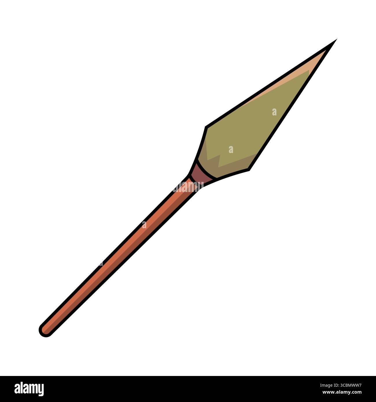 Illustration Der Primitiven Steinspeere. Perfekt für Projekte mit prähistorischen Werkzeugen, Überlebensausrüstung, Stammeskultur oder Abenteuerthemen. Stock Vektor