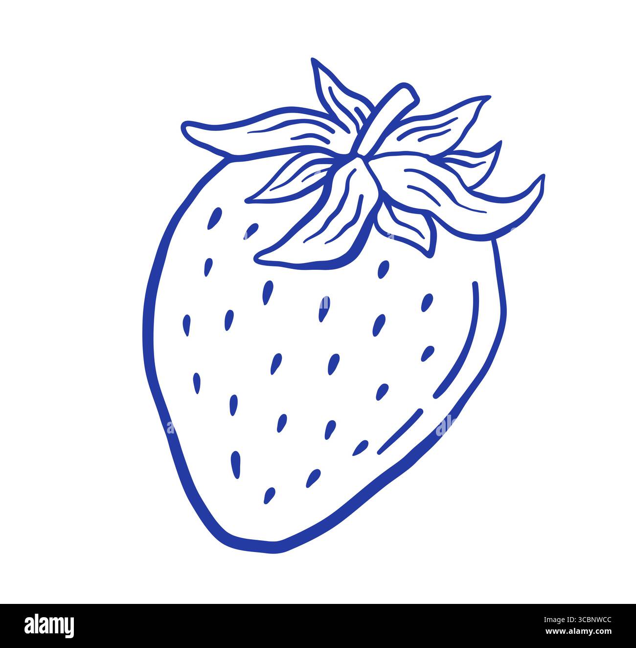 Handzeichnung Erdbeere Vektor-Illustration. Beere im Doodle-Stil. Stock Vektor