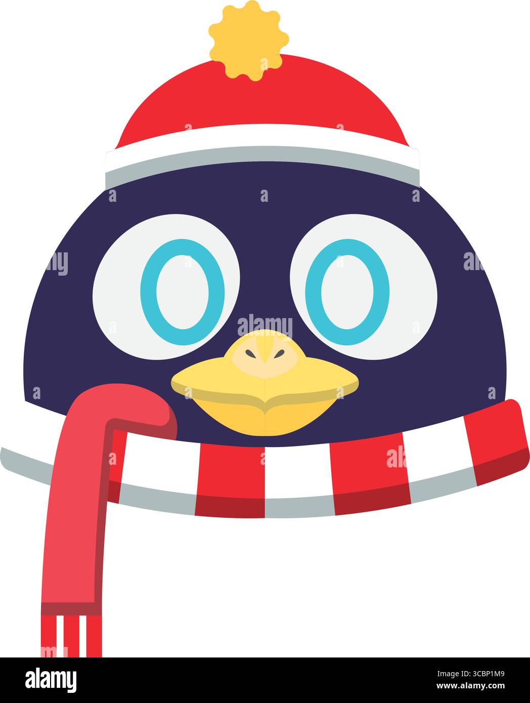 Pinguin mit Wintermütze. Vektor Stock Vektor